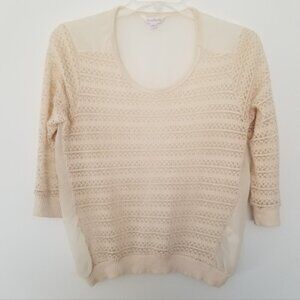 Charming Charlie Cream Colored Knit Blouse Top.